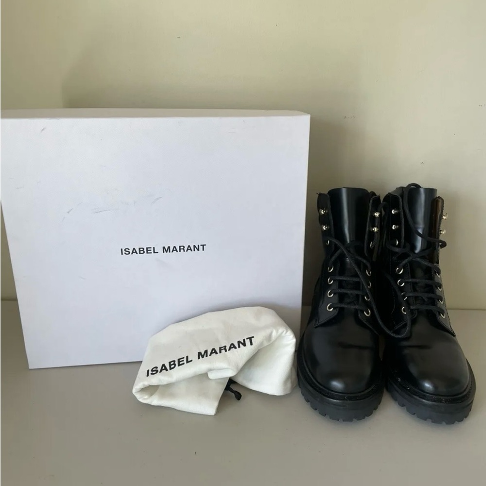 Isabel Marant Women’s Black ‘campa’ Ankle Combat Boots Size 37